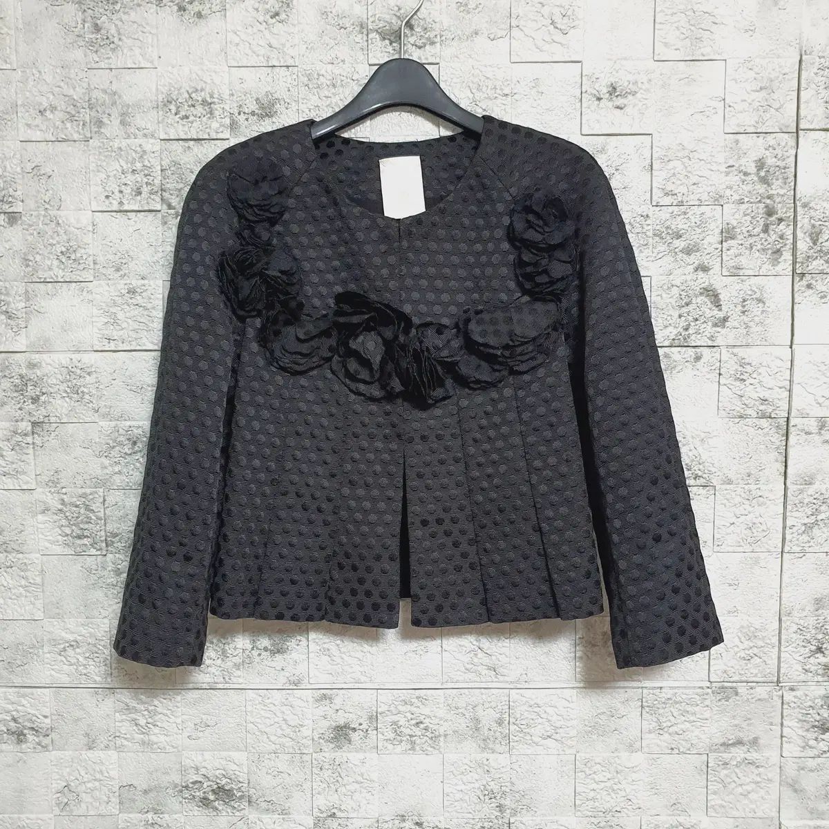 O 2nd オッズセカンド フラワーデコレーション 黒 ジャケット