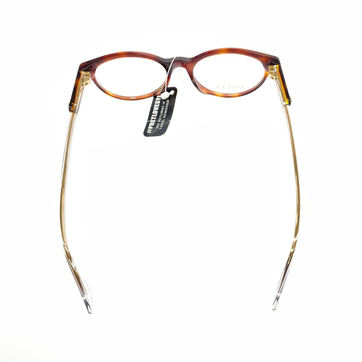 GUCCI グッチ メガネフレーム  インターロッキング/べっ甲柄/プラスチック/ GG0487OA   ブランク×クリア レディース / 240001167411 GUCCI グッチ メガネフレーム インターロッキング/べっ甲柄