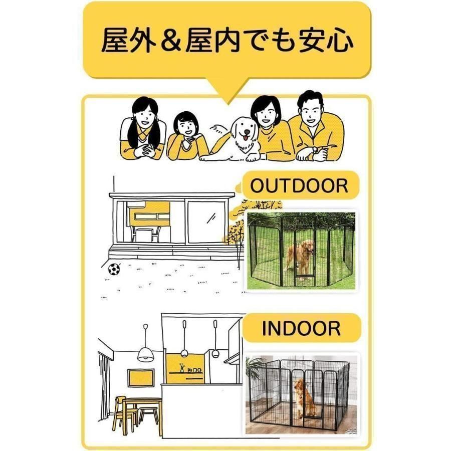 ペットフェンス 折り畳み式 ゲージ 80×80cm 防水シート付きB1400
