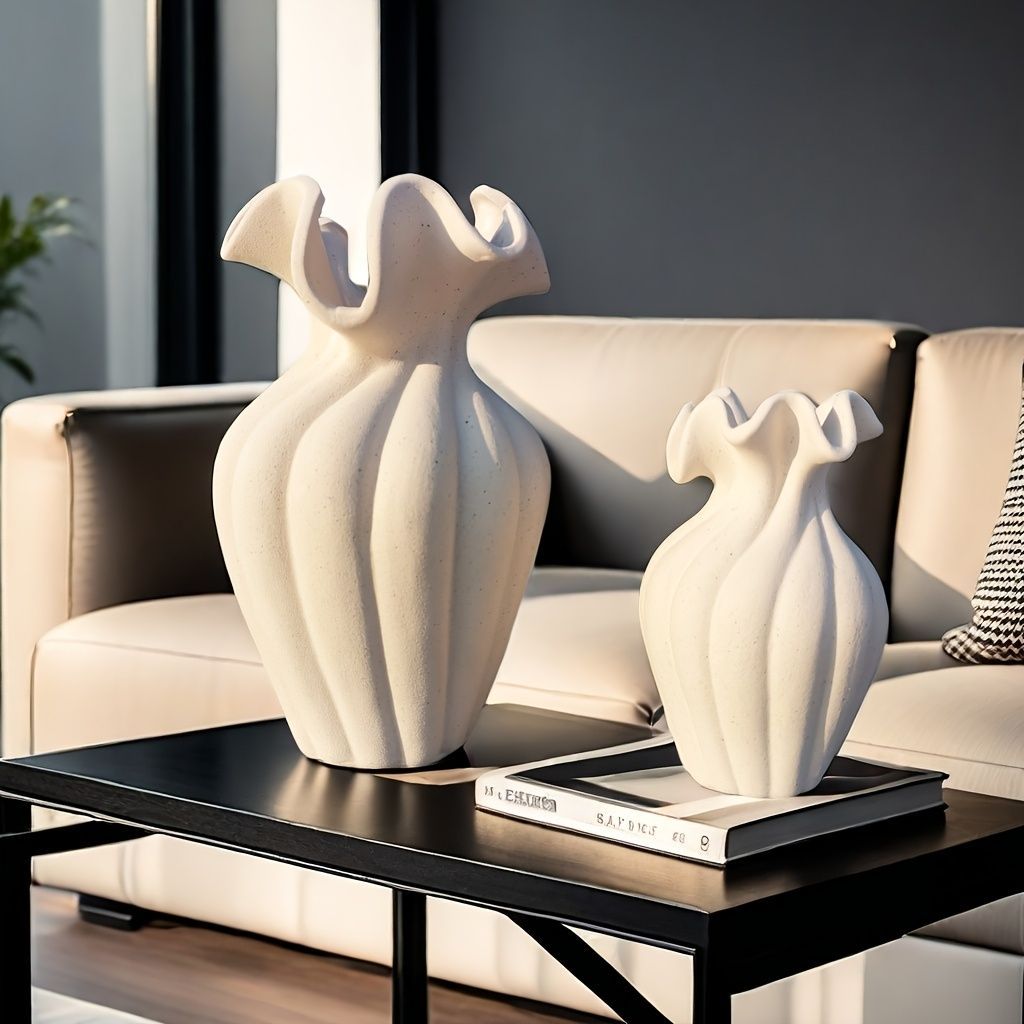 花瓶 花びん セラミック おしゃれ モダン シンプル ホワイト インテリア雑貨 花器 生け花 装飾 玄関 リビング ダイニング 大 小 ギフト プレゼント 贈り物