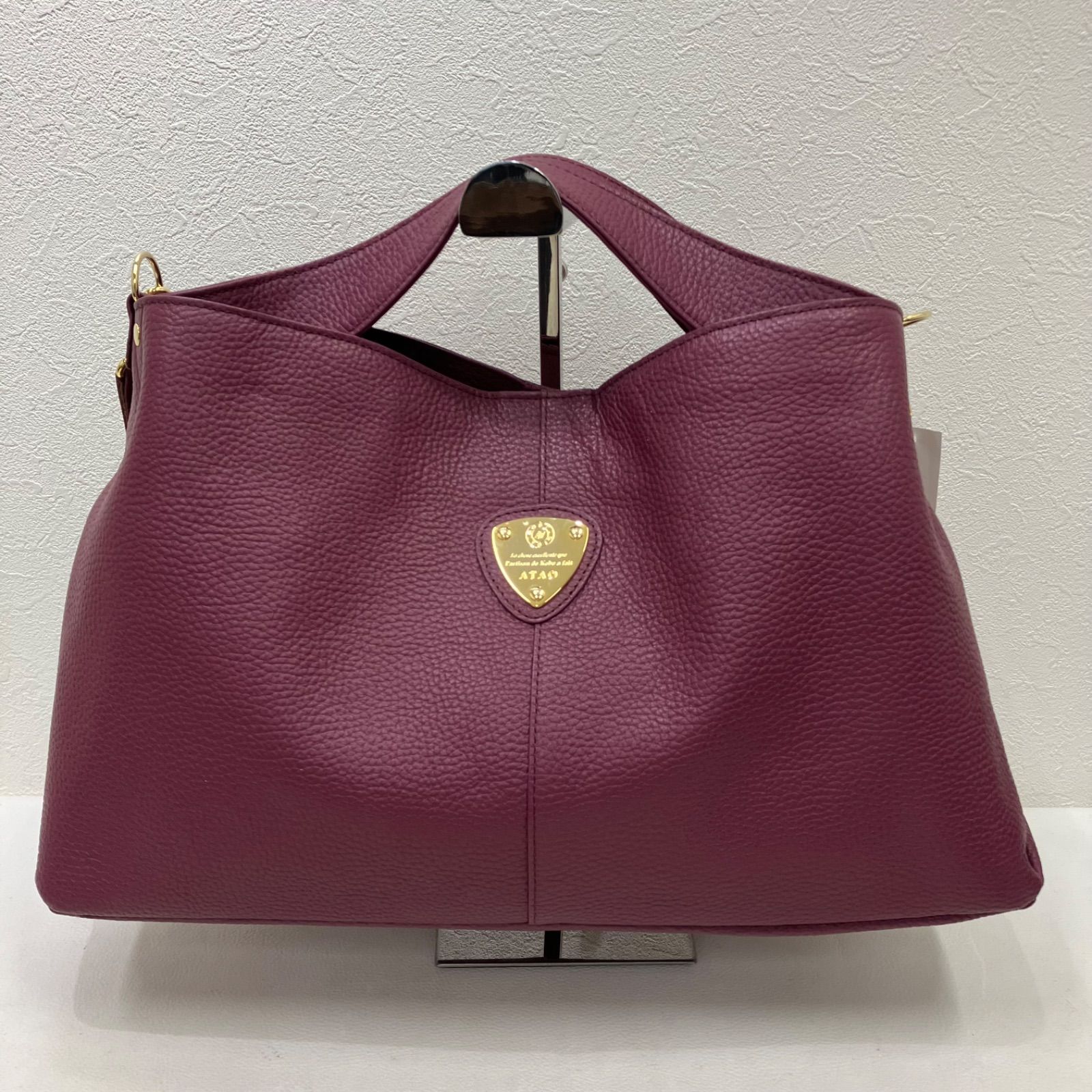 4677 ATAO アタオ elvy エルヴィ プラム 2way ショルダーバッグ レザー  