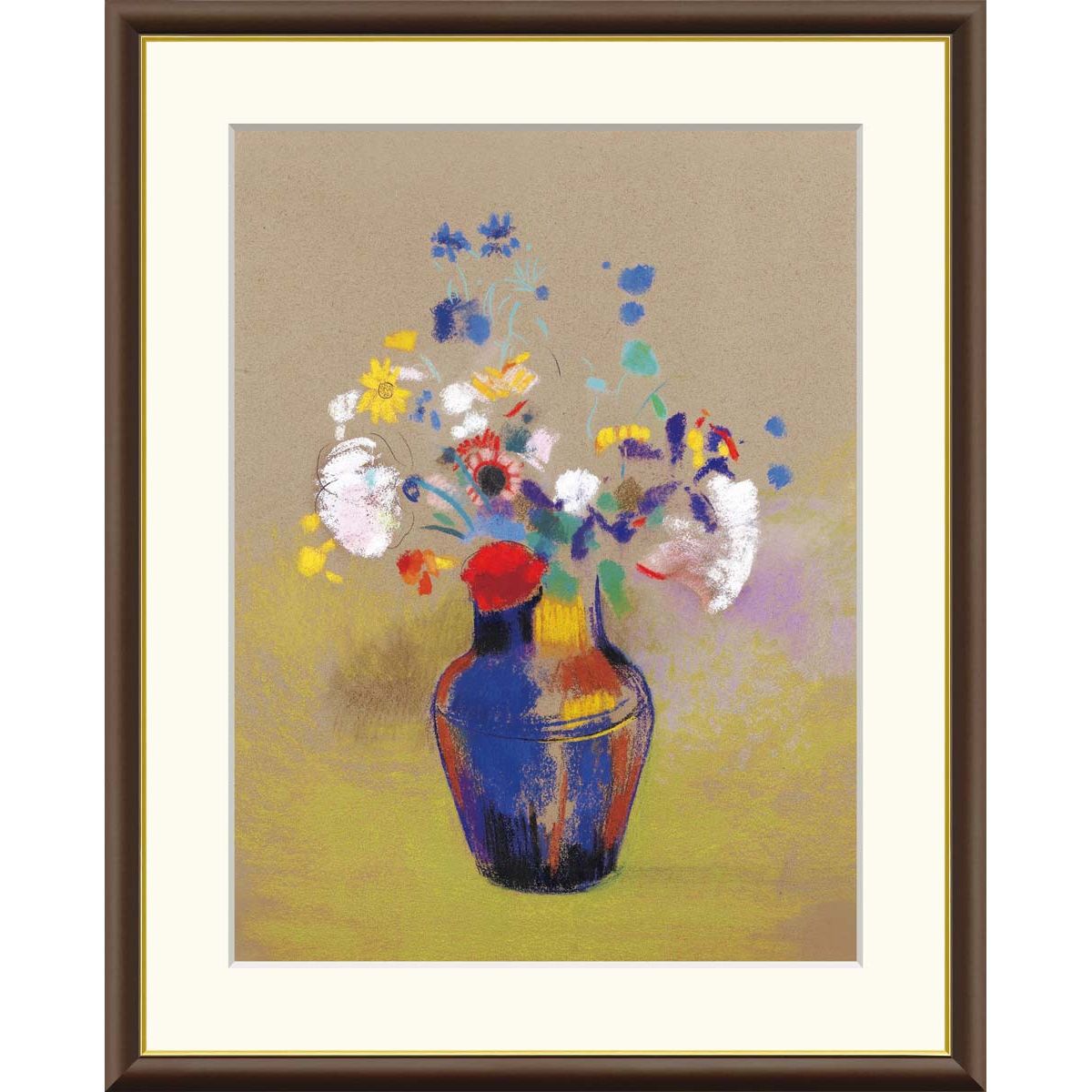 インテリア絵画　ルドン「花瓶の花」高級複製画 絵画 世界の名画 花瓶 オディロン・ルドン 額入り インテリア アート