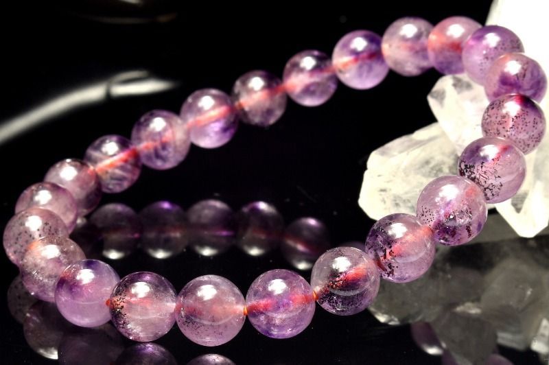 最短当日配送。 １点物 高品質 華やか ピンクスーパーセブンアメジスト 8mm ブレスレット パワーストーン 天然石 _MA8369 【本物保障】