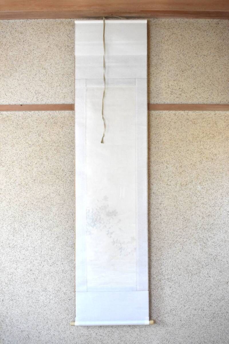 真作保証 池上秀畝肉筆紙本 掛軸 署名落款入 画面124×30cm 函