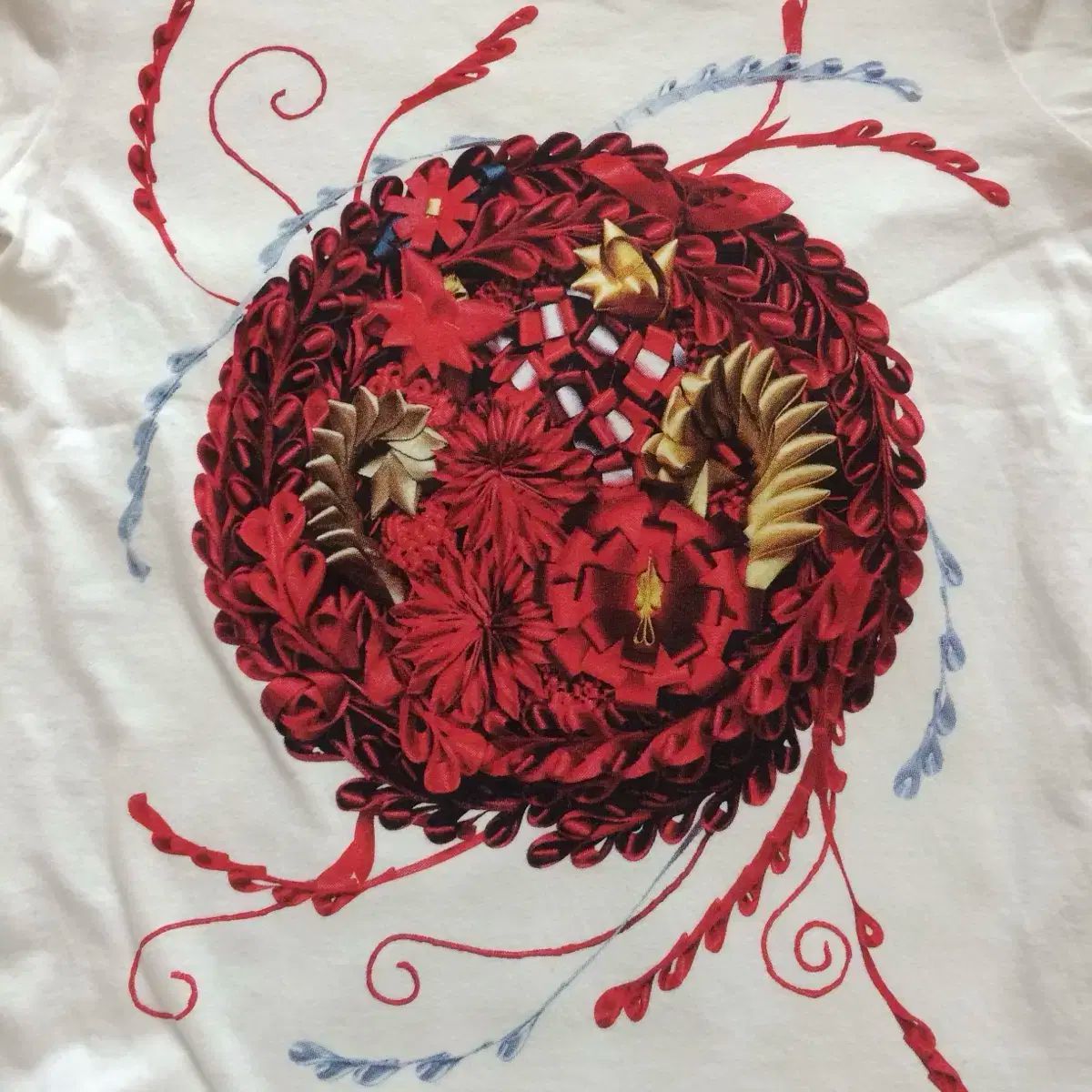2018 COMME des GARCONS(コム・デ・ギャルソン) 赤 装飾 半袖 T