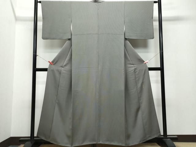 平和屋着物○江戸小紋 本草木萬両染 万筋 黒鳶色×