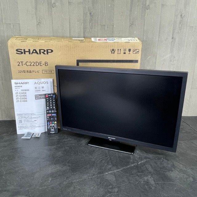 22V型液晶テレビ 【中古】動作保証 SHARP 2T-C22DE-B シャープ AQUOS アクオス フルHD液晶パネル ミニB-CAS  リモコン付き/510627 - メルカリ