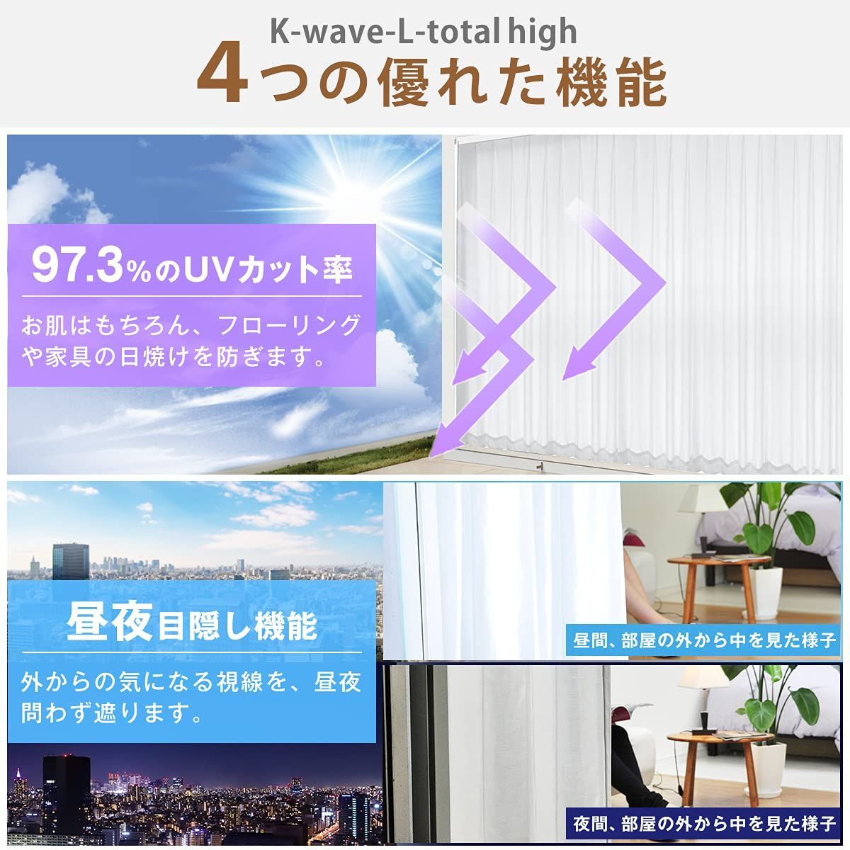 カーテンくれない 節電対策に「K-wave-L-total high」 高い目隠し