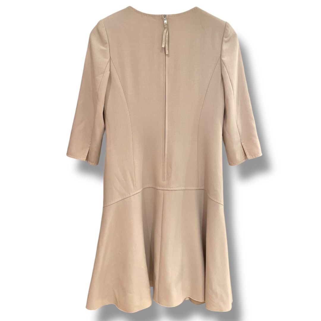 DAISYLIN FOR FOXEY デイジーリンフォクシー 七分袖フ ワンピース マーメイドフ 七分袖 クルーネック お食事会 パーティー ピンクベージュ 38 Mサイズ レディース 通年 ゴーゴー古着セントラルパーク名古屋店No.1197