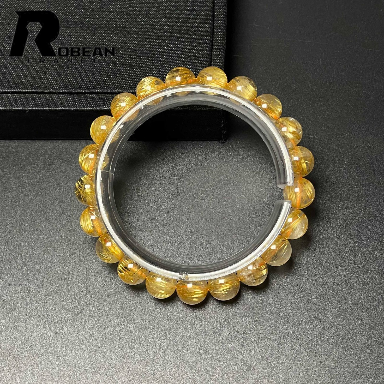 太陽花 ゴールドタイチン ルチル クォーツ ブレスレット