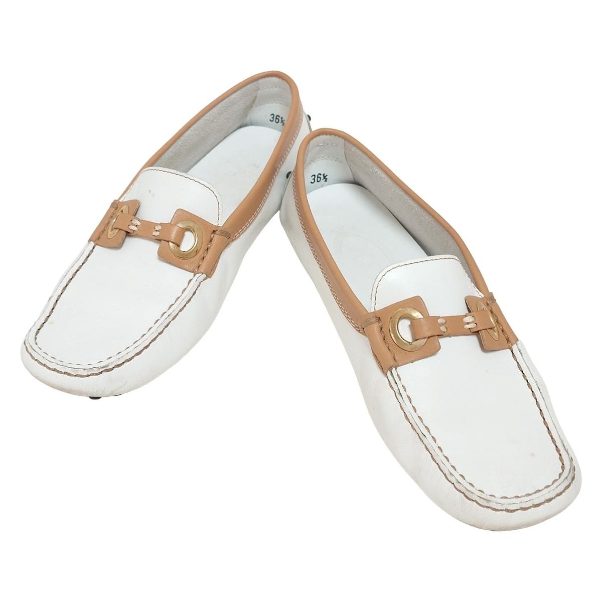 TOD'S トッズ　ホワイト モカシン　ドライビングシューズ TOD'S TODS トッズ ドライビングシューズ GOMMINI ゴンミーニ
