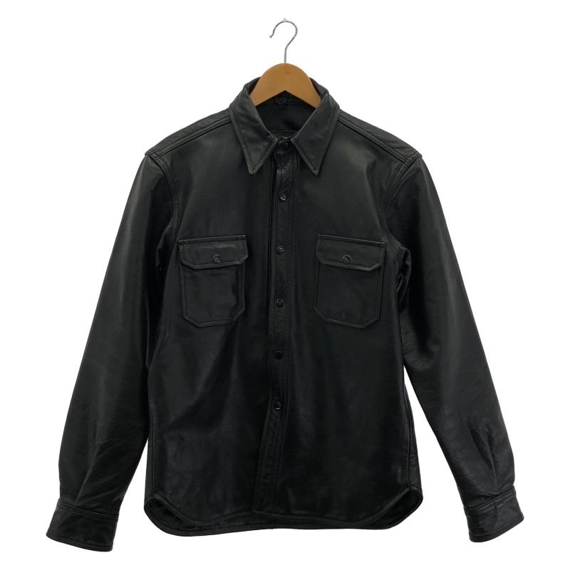 63LEATHERS レザーシャツ M ブラック 66
