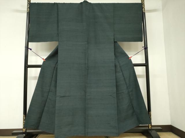 平和屋着物●男性 紬 アンサンブル 長羽織 霞文 正絹 DAAX1528op