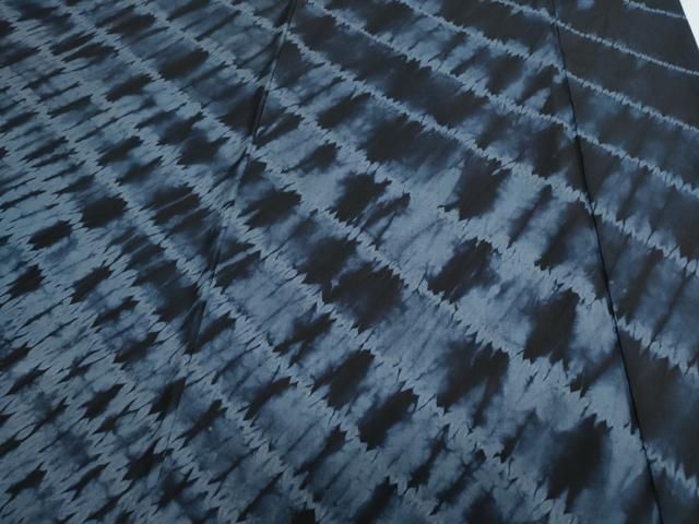 平和屋着物○本場染大島紬 訪問着 杢目絞り 流線文 正絹 逸品  
