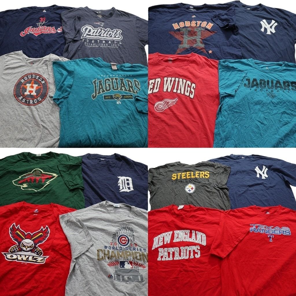 古着卸 プロチーム 半袖Tシャツ 16枚セット メンズ 2XL LEE NFL MLB NHL ヤンキース カブス スティーラーズ 古着 NA2482