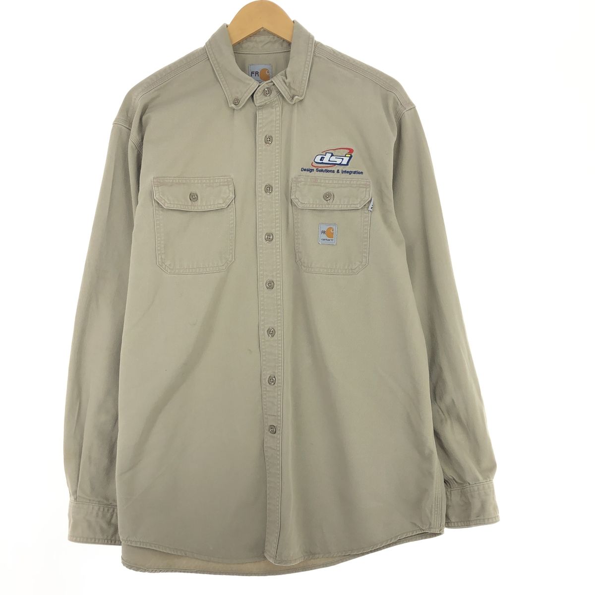 古着 00年代 カーハート Carhartt FRシリーズ 長袖 ボタンダウン ワークシャツ メンズL/eaa445007