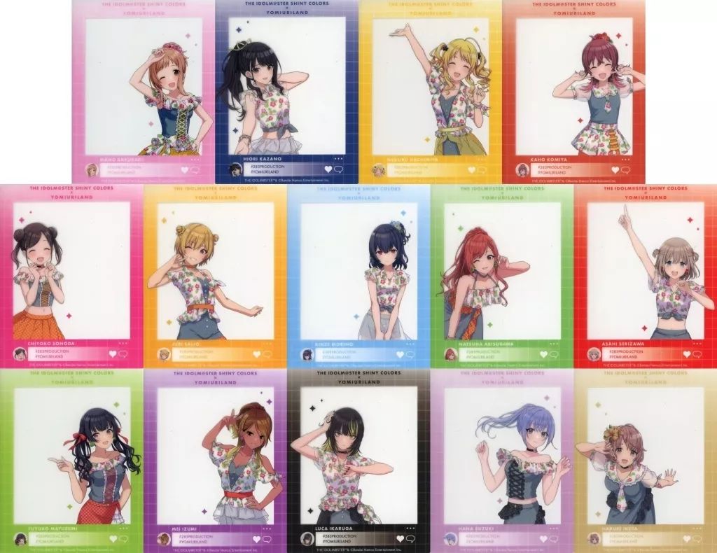 キャラカード 全14種セット 「アイドルマスター シャイニーカラーズ×よみうりランド SNS風クリア