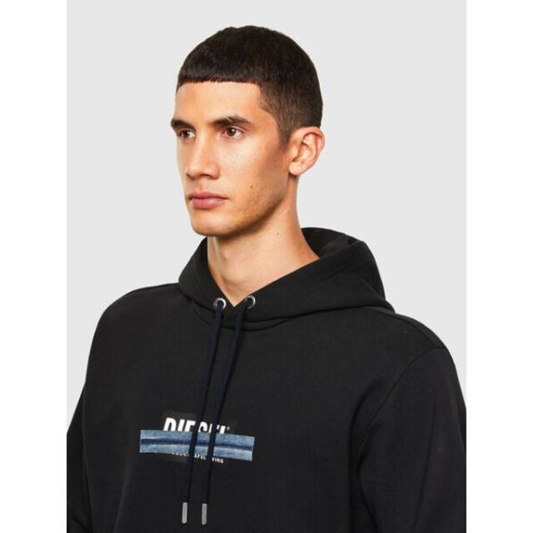 DIESEL  パーカー M S-GIRK-HOOD-N4 デニムテープブラック ディーゼル DIESEL パーカー M S-GIRK-HOOD-N4 デニムテープブラック