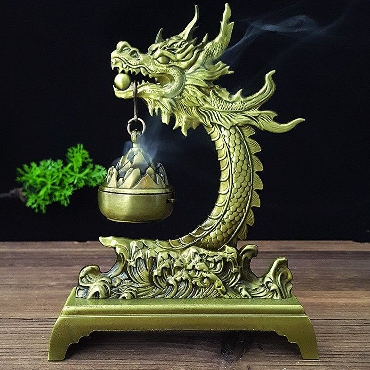 銅製 三足龍薫香炉 茶道香炉 装飾品 工芸品 置物 美術品・アンティーク