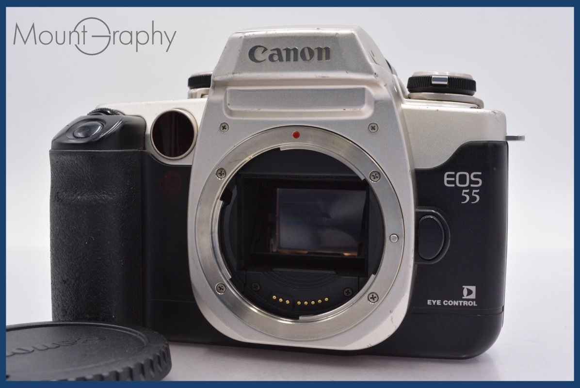 上 キヤノン Canon EOS 55 前キャップ付 完動 同梱可 am368
