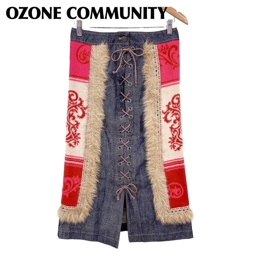 美品】 OZONE COMMUNITY デニムスカート ウール インディゴ - メルカリ