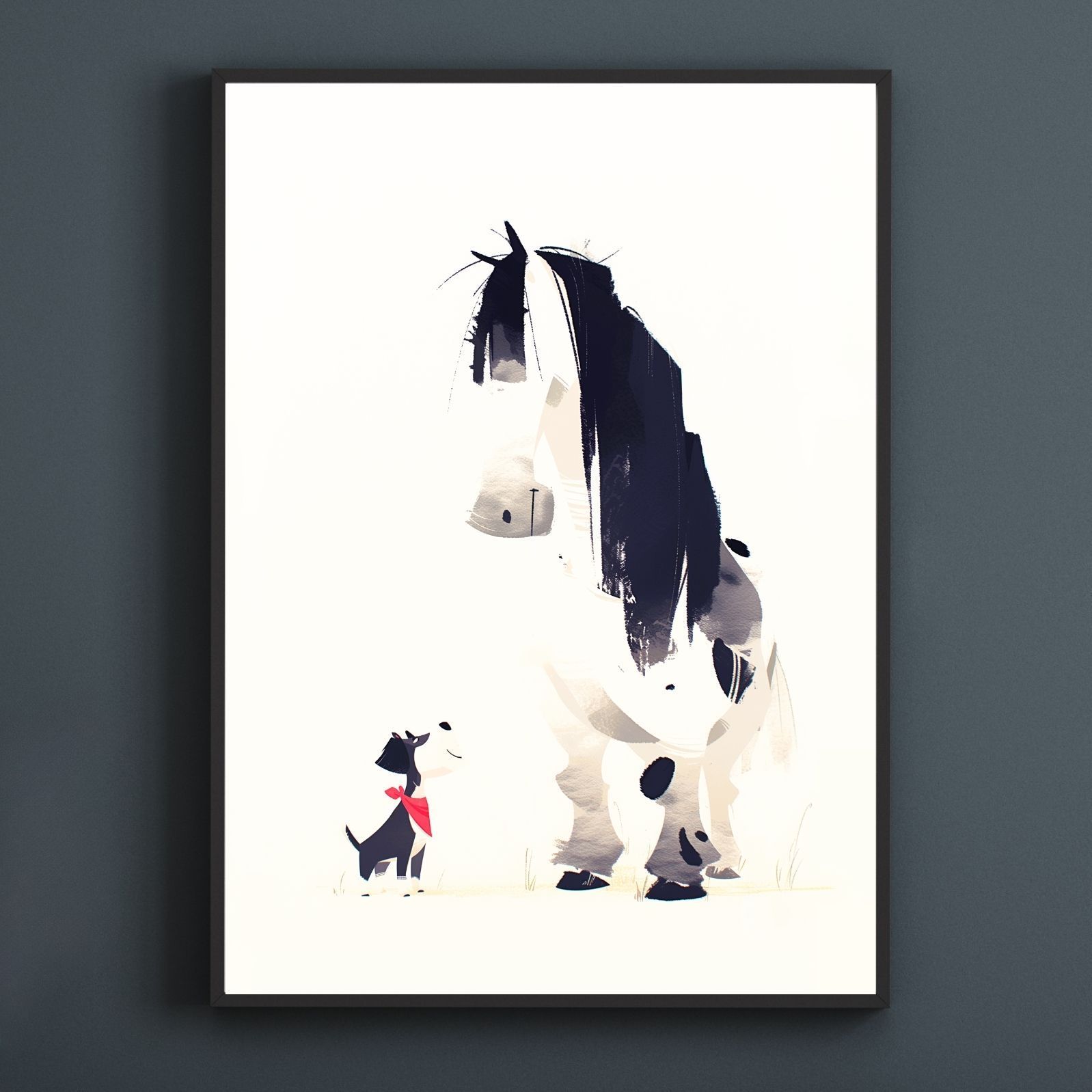 福寿 2026年 - シュナウザー犬 No.3 午年 馬 謹賀新年 賀正 新春 迎春 子犬 ペットロス うちの子 記念日 アートポスター 犬の絵 犬のイラスト ギフト プレゼント