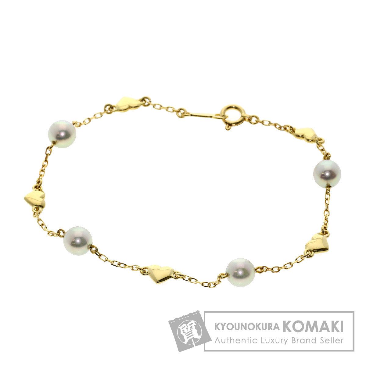 MIKIMOTO ミキモト ステーション パール 真珠 ブレスレット K18YG 