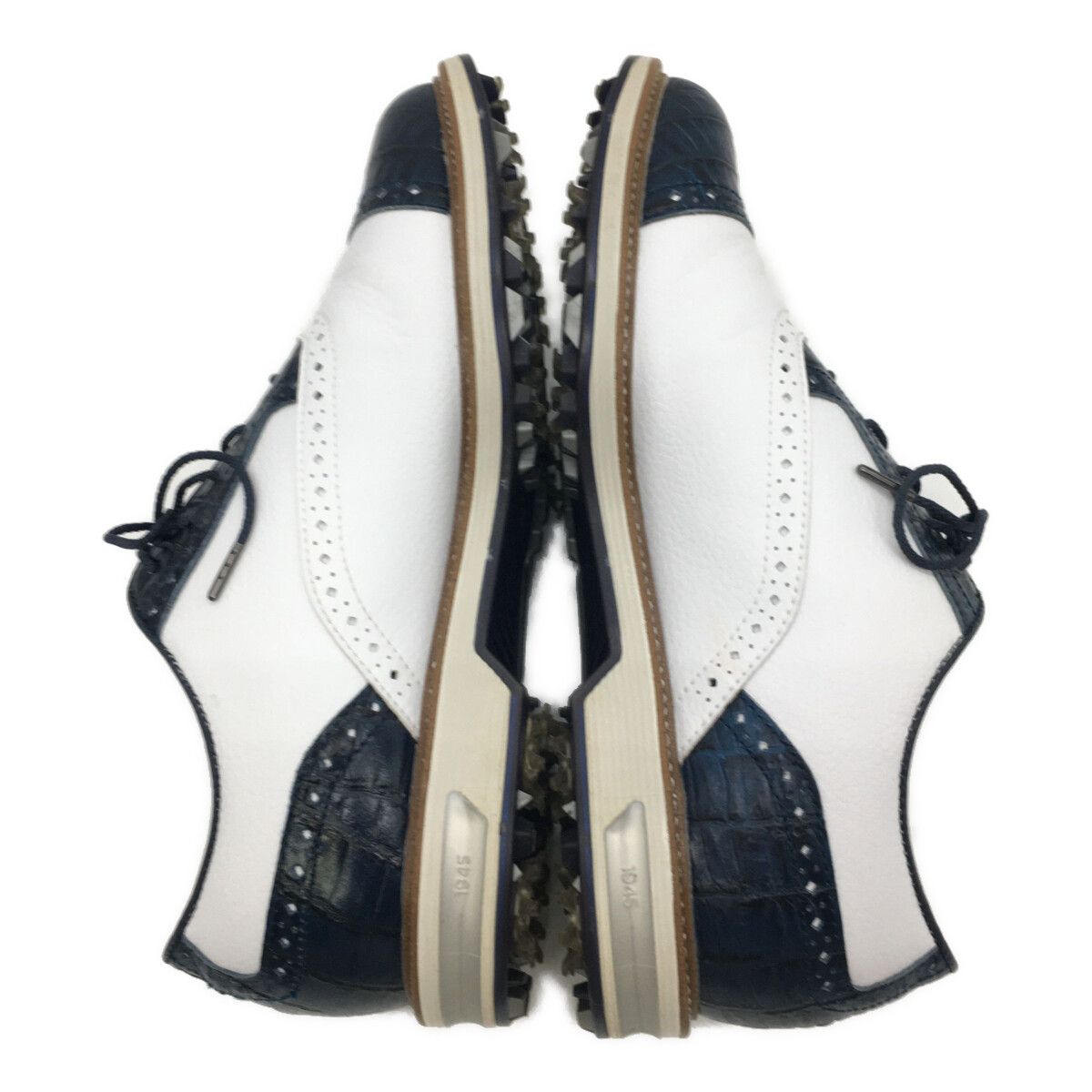 中古 フットジョイ FootJoy ゴルフシューズ 26 白×紺 ホワイト