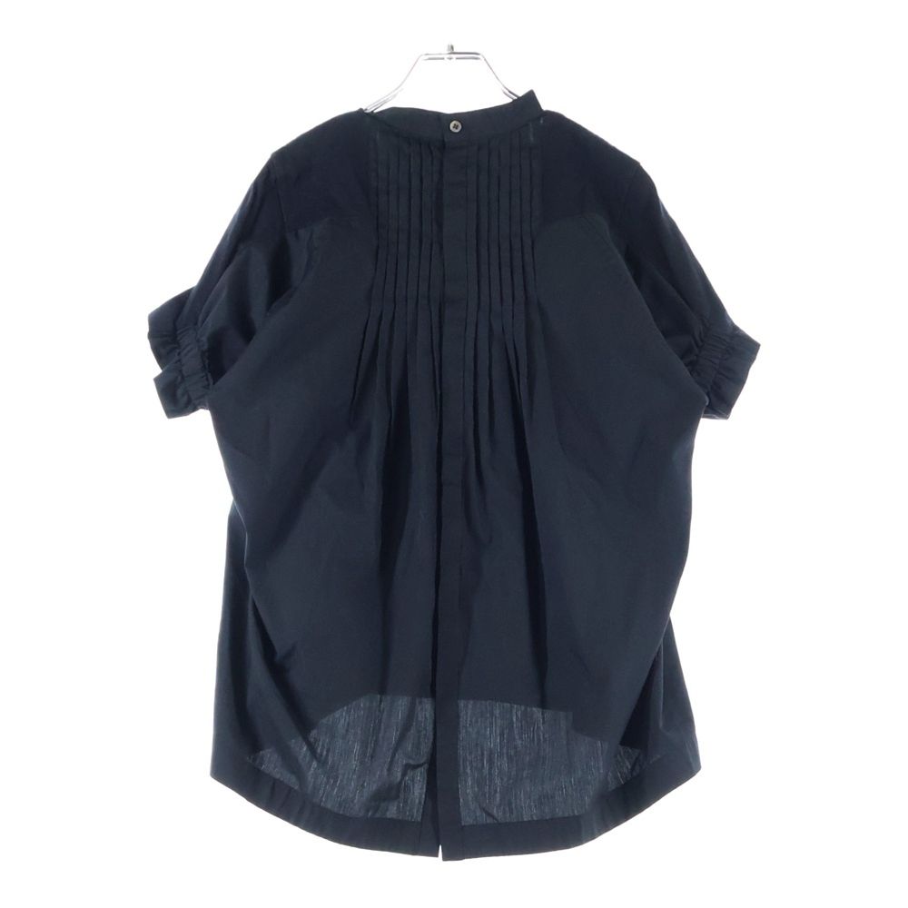 Sacai サカイ ドッキング 胸ポケット バックボタン カットソー 半袖Tシャツ ブラック レディース SCW-022