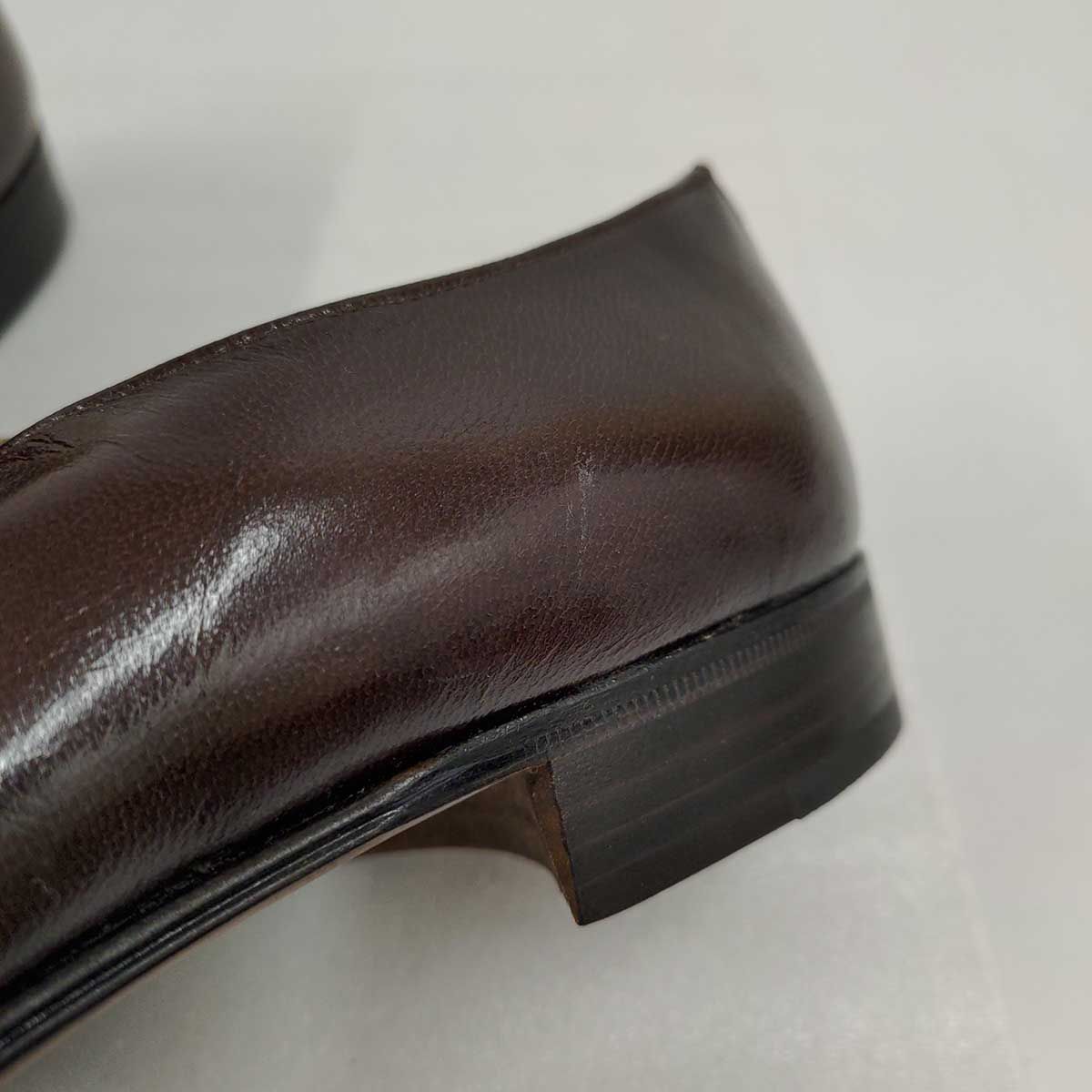MORESCHI ローファー クロコダイル シューズ イタリア製 ドレスシューズ 革靴 6.5(24.5cm) ブラウン 20411 メンズ モレスキー