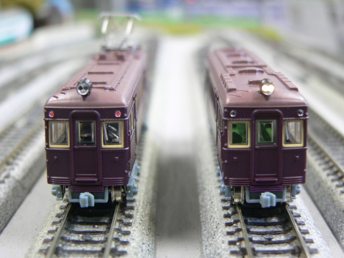 *もけいや松原*　新品Ｎゲージ鉄コレ　ライト点灯特製品 能勢電鉄３２０型更新車　Ｍ付４両セット