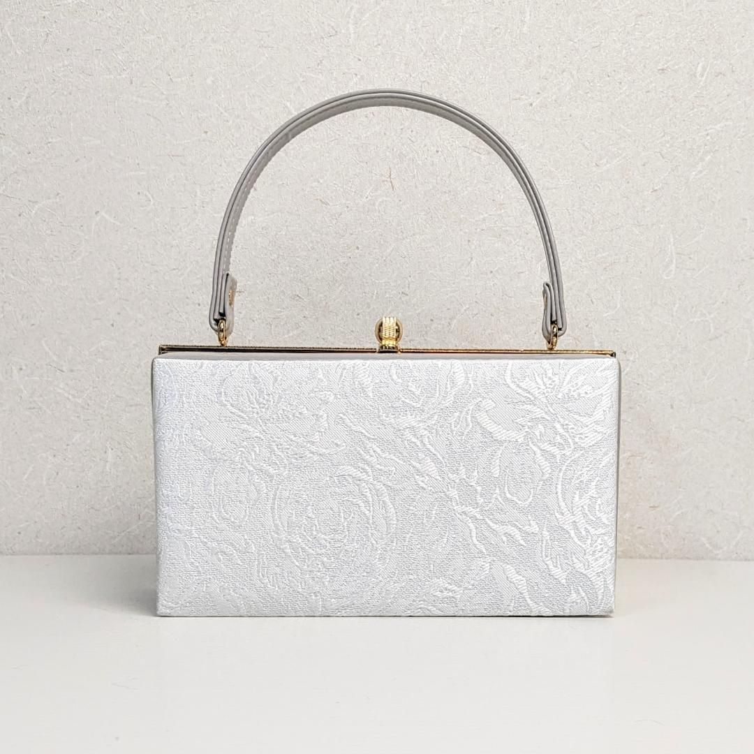 デザイン・サイズが豊富。 和装 草履 バッグ セット ジャガード 白 銀 薔薇 フリーサイズ u83-1