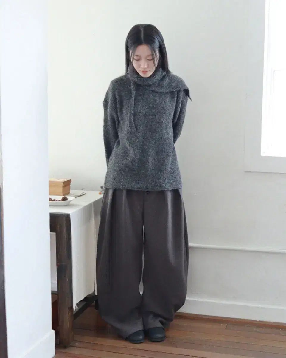 ショップオーミョ oymo curved button wool pants