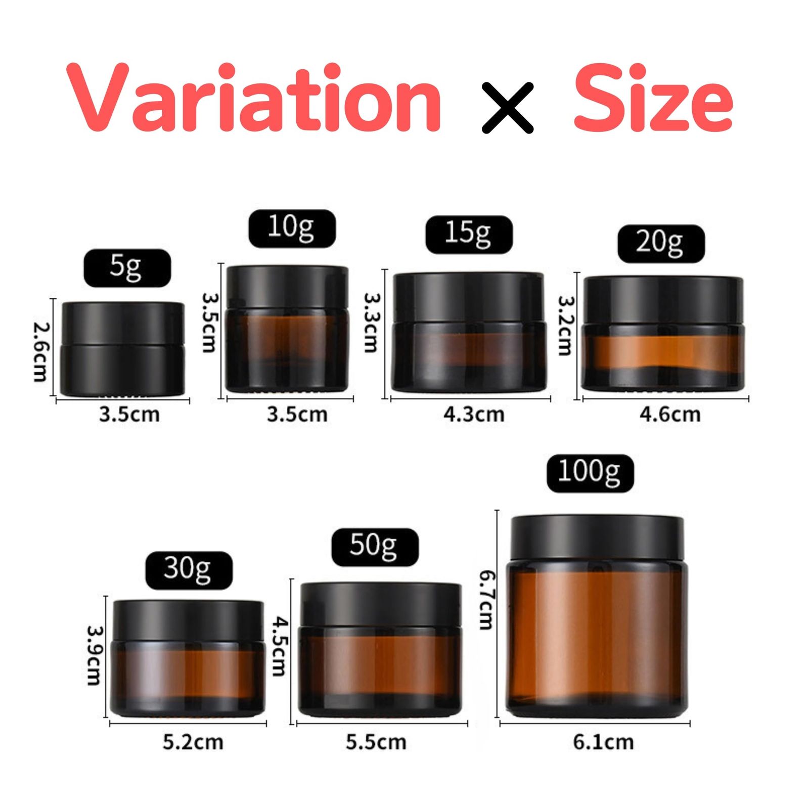 HYmish] 遮光瓶 クリームケース容器 アロマ保存容器 ガラス ハンドクリーム クリームジャー 遮光ビン 軟膏容器 6個セット 100g  [100g×6個] - メルカリ