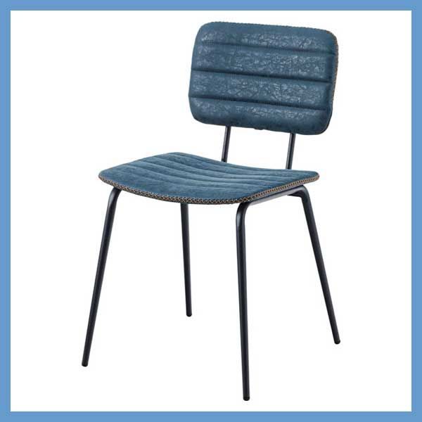 ２脚セット ソフトレザーのダイニングチェア W45.5×D51×H78×SH46cm No.10 ネイビー