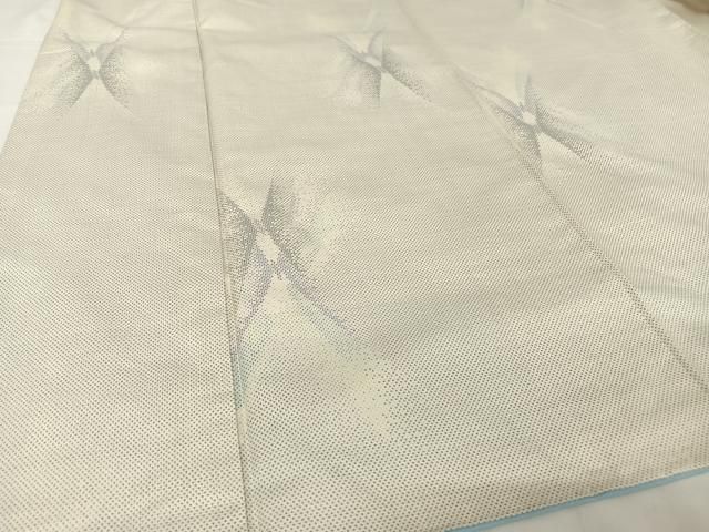 平和屋着物○本場大島紬 白泥染め 白大島 カタス7マルキ 粋 舞蝶文