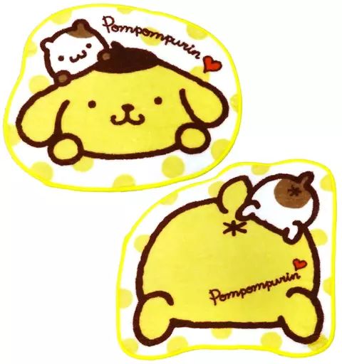 中古】雑貨 8.ポムポムプリン ミニタオルセット(2枚セット) イエロー