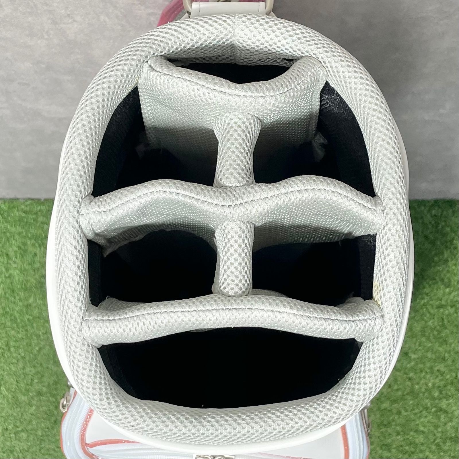 アディダス ゴルフバッグ/キャディバッグ 黒/ピンク フードカバー付き