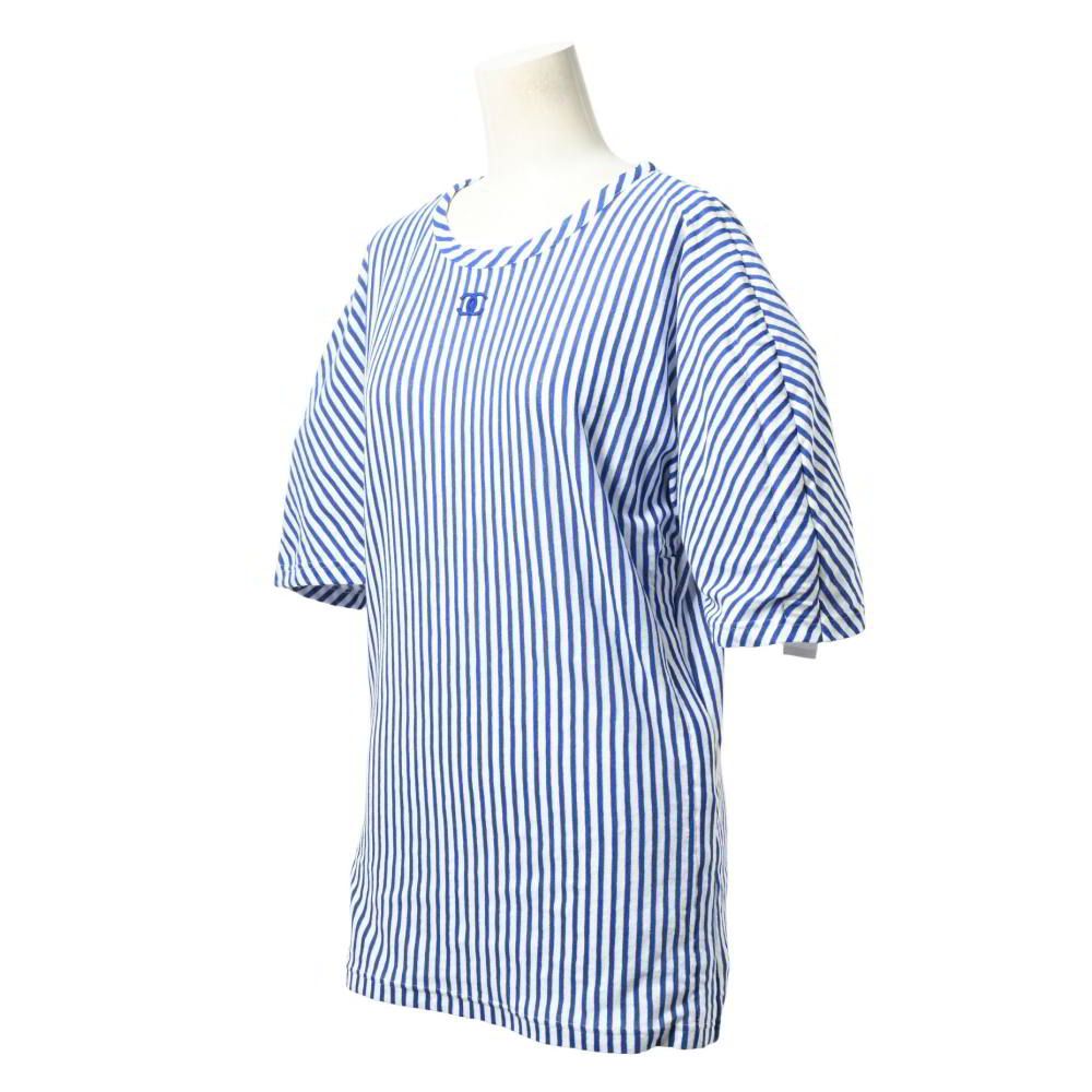 CHANEL 19C P60251V45745 ココマーク ストライプ Tシャツ WWW_NOITHATQUANGTHANH_NET