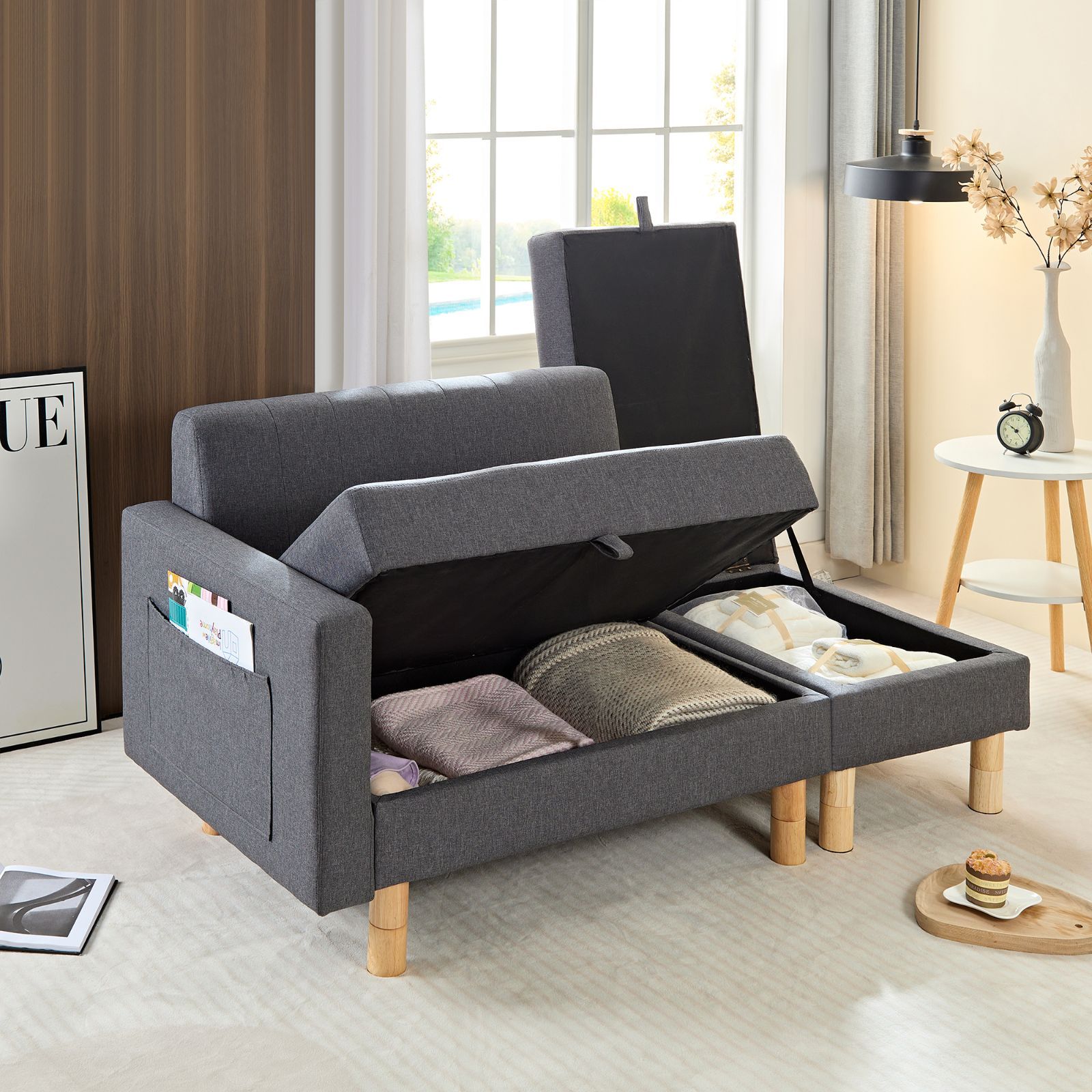 コーナーソファー 肘付き