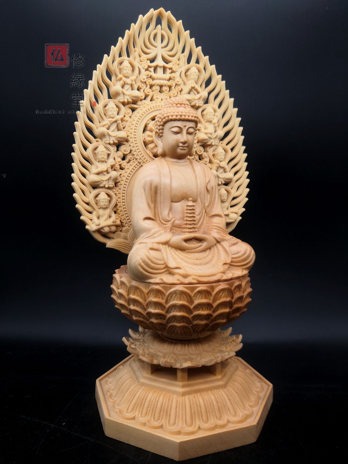 修縁堂】大迫力 木彫り 仏像 如意輪観音菩薩座像 彫刻 一刀彫 天然木檜 修縁堂】大迫力 木彫り 仏像 如意輪観音菩薩座像 彫刻 一刀彫 天然木檜