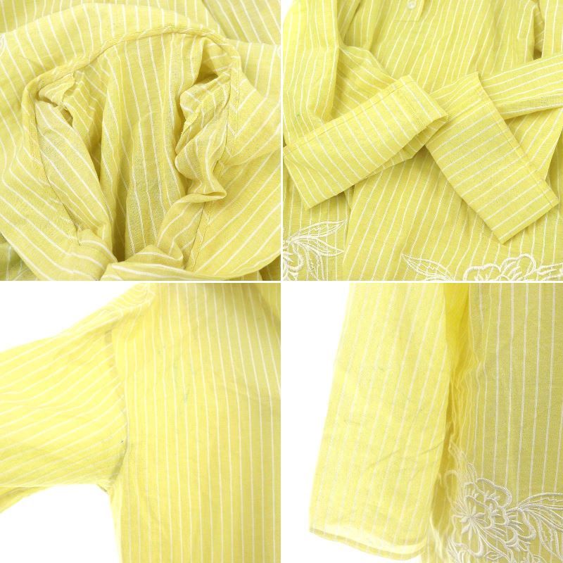 刺繍ワンピース ストライプ