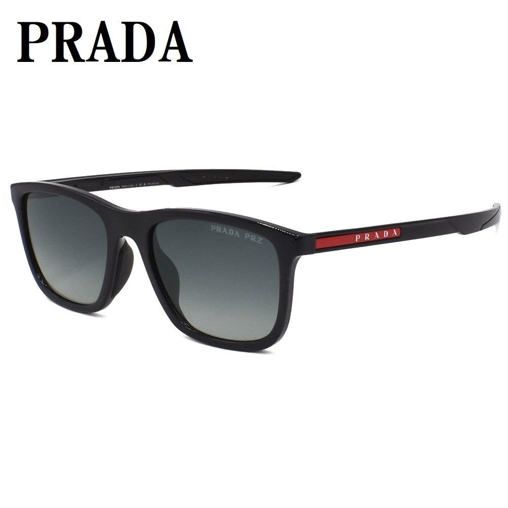 PRADA サングラス 黒 ブランドレッドレンズ 付属ケースあり プラダ PRADA PS 10WSF 1AB06G 54 リネア ロッサ サングラス
