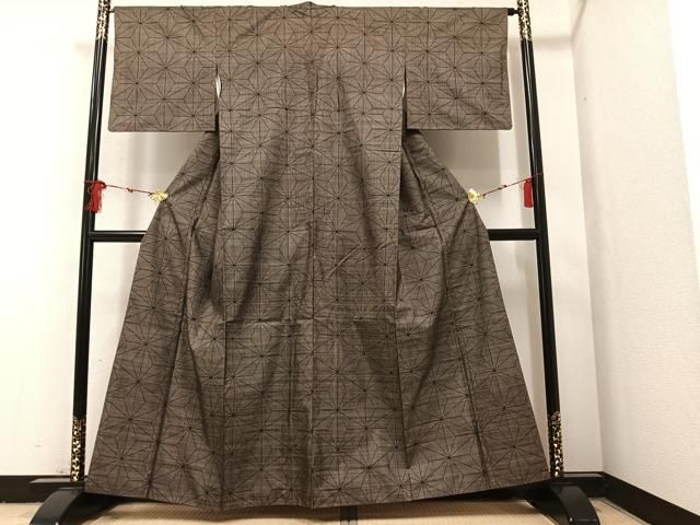 平和屋着物○本場大島紬 カタス9マルキ 麻の葉文様 ますいわ屋