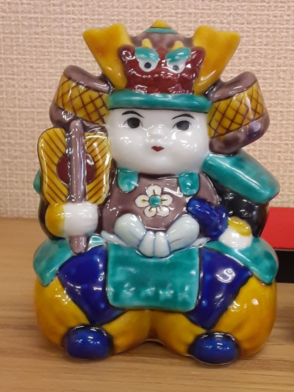 九谷焼「三彩初陣大将」五月人形 端午の節句 子供 大将