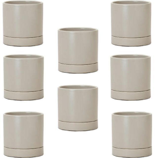 花 観葉植物用ポット オーセ 8 H Ceramic POT 8個入り 19020 底穴あり 受皿付き 代引き不可 ミニポット プランター FARM p77
