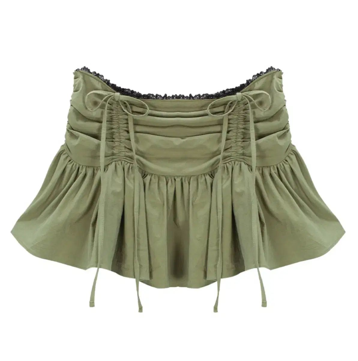 エズイフ カーキ シャーリング ミニスカート