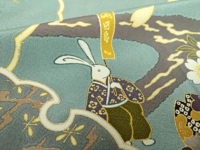 平和屋着物○訪問着 作家物 雪輪舞桜 兎 金彩 正絹 逸品 DAAY1504ps