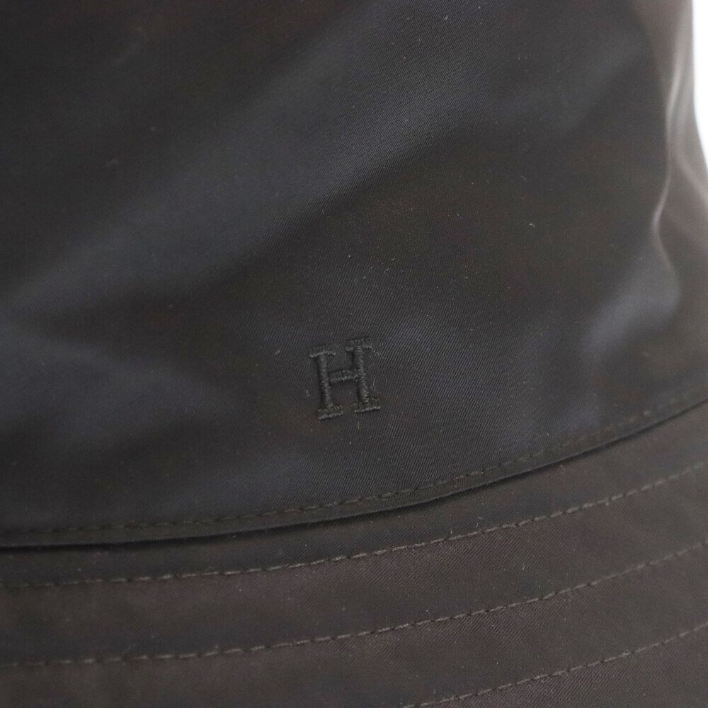 エルメス黒のバケットハット エルメスロゴマーク刺繍 サイズ56 刺繍がお洒落♪】*HERMES* エルメス バケット ハット (HERMES