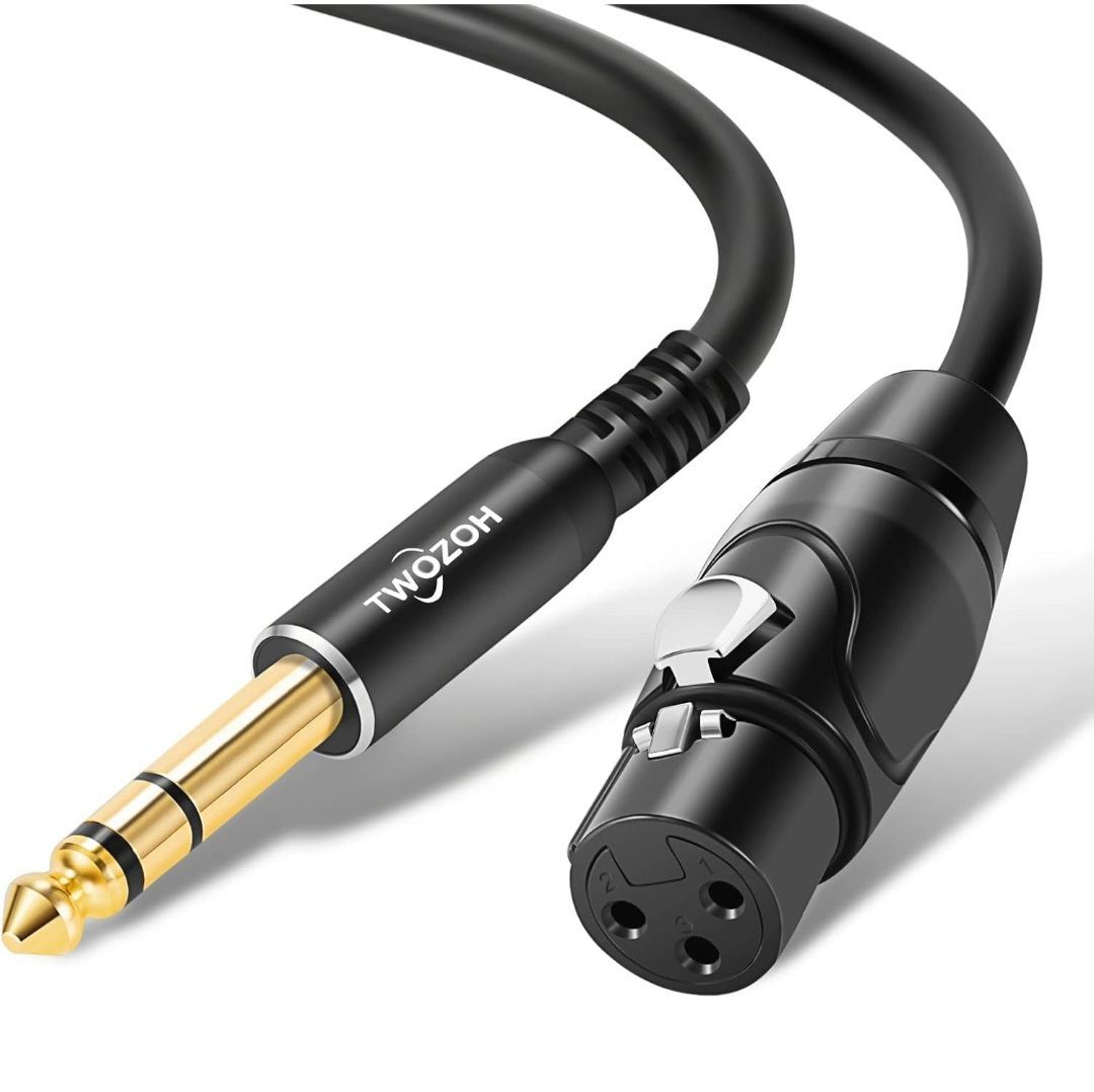 Twozoh XLRメスから6.35mm (1/4インチ) オスTRSケーブル 4分の1